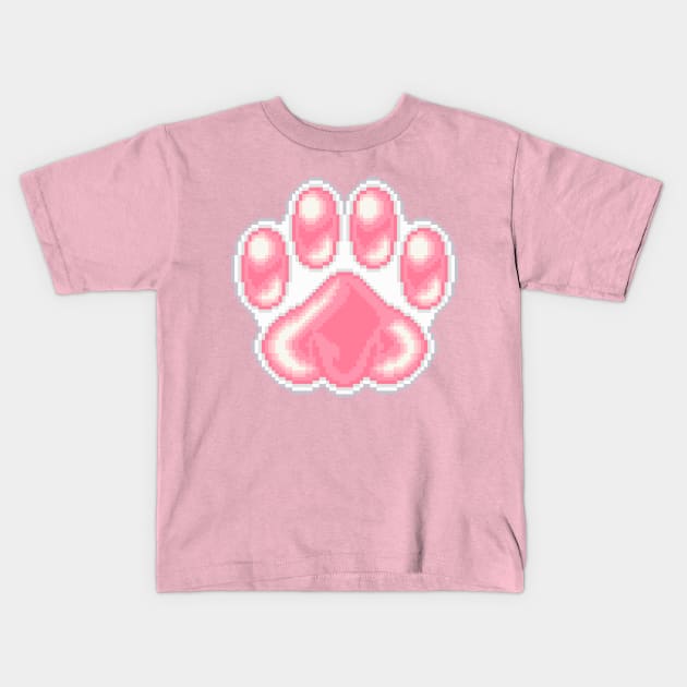 Cat Paw Pixel Art Kids T-Shirt by AlleenasPixels